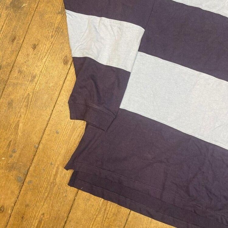Vintage Rugby Polo Shirt North Carolina USA Y2K Striped Top, Navy Blue, Mens 2XL 6