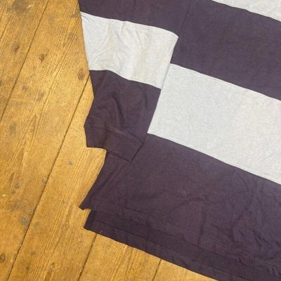 Vintage Rugby Polo Shirt North Carolina USA Y2K Striped Top, Navy Blue, Mens 2XL 6