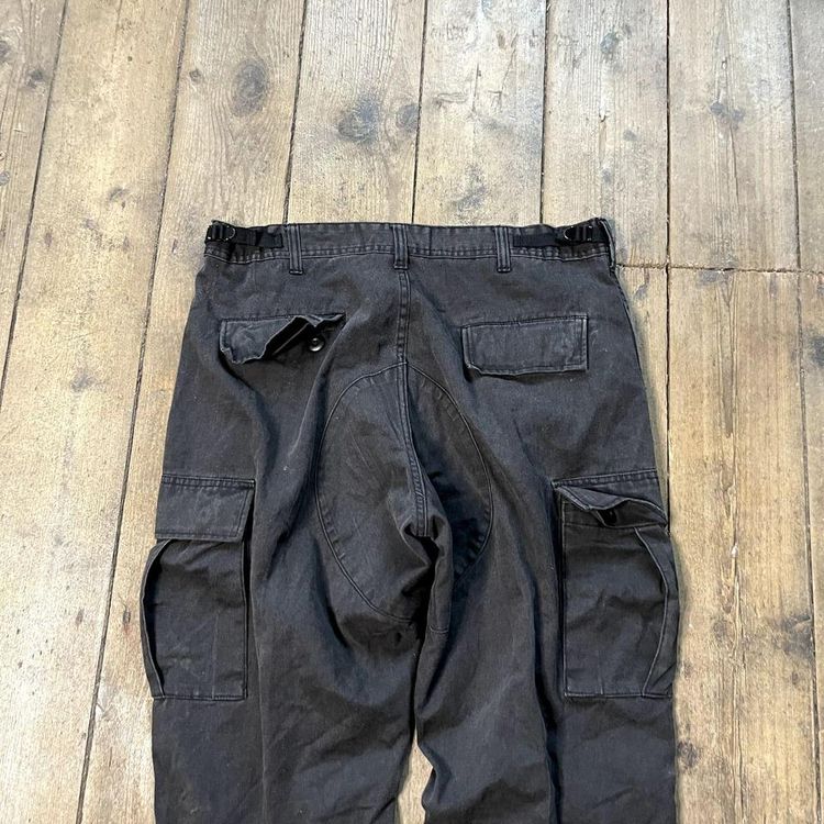 Vintage Cargo Trousers Tech Army Military Trousers, Black, Mens 34 image 5