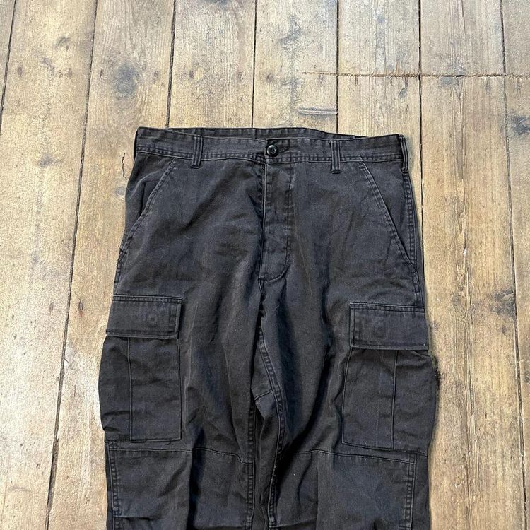Vintage Cargo Trousers Tech Army Military Trousers, Black, Mens 34 image 3