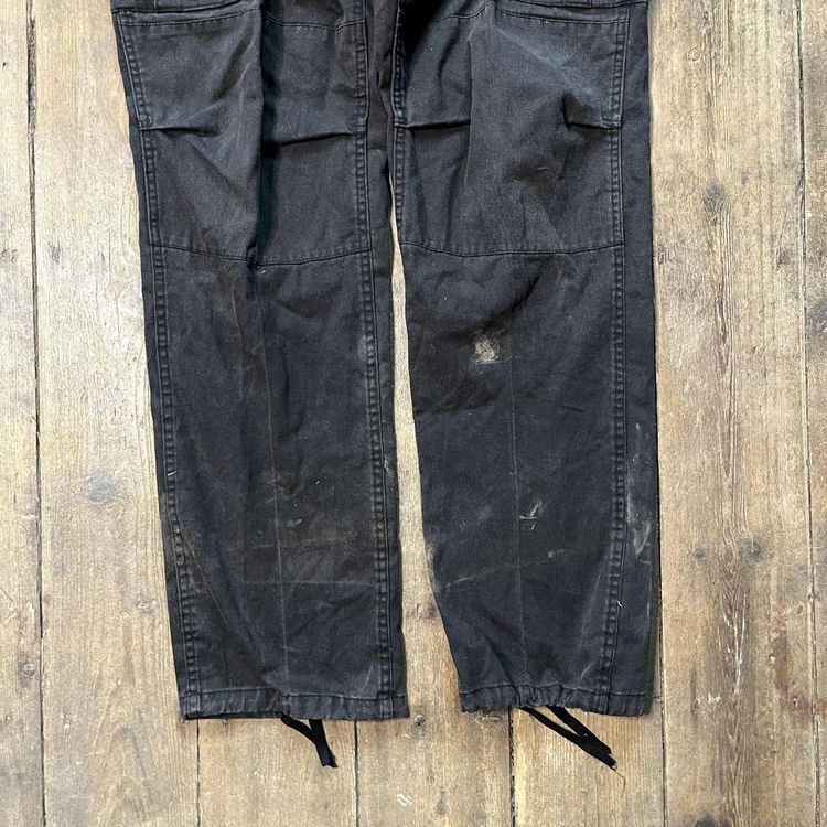Vintage Cargo Trousers Tech Army Military Trousers, Black, Mens 34 image 8