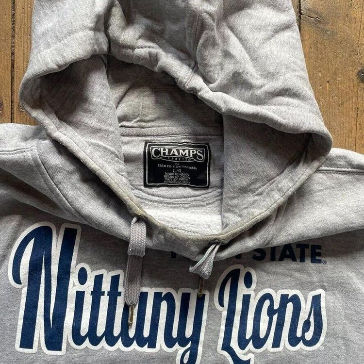Champs College Hoodie Penn State Sports Sweatshirt Grey, Mens Large 6