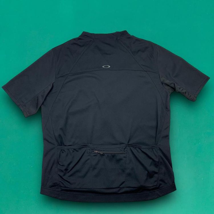 Oakley Lightweight Cycling Running Technical Full Zip Jersey Tee Zip Pockets Black XXL 6