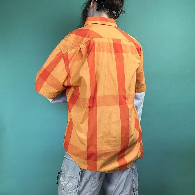 Vintage 90s mambo check button shirt orange. 2