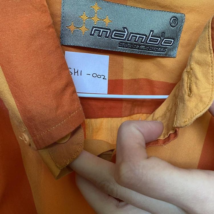 Vintage 90s mambo check button shirt orange. 4