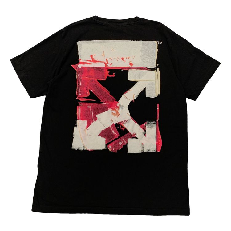 Off White Large Tee Acrylic Arrows Black T-Shirt Virgil Abloh