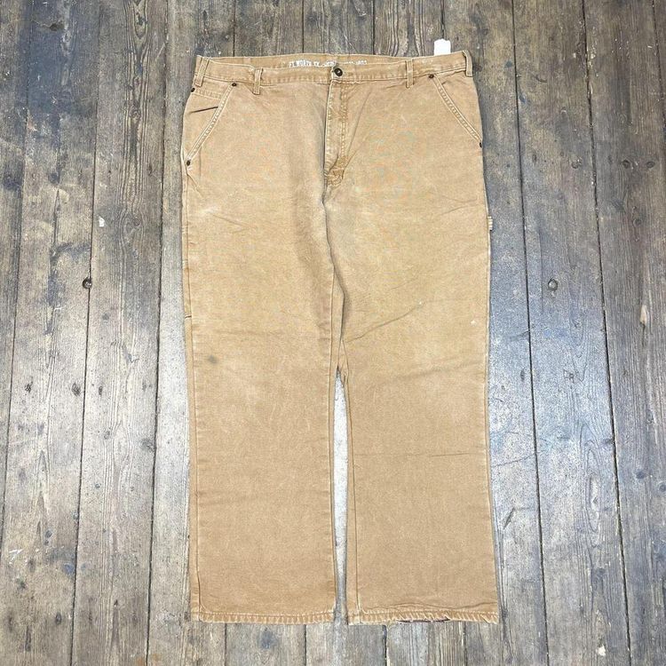 Dickies Trousers Blanket Lined Carpenter Denim Workwear Pants, Tan, Mens 42" image 1