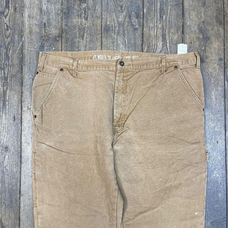 Dickies Trousers Blanket Lined Carpenter Denim Workwear Pants, Tan, Mens 42" image 3