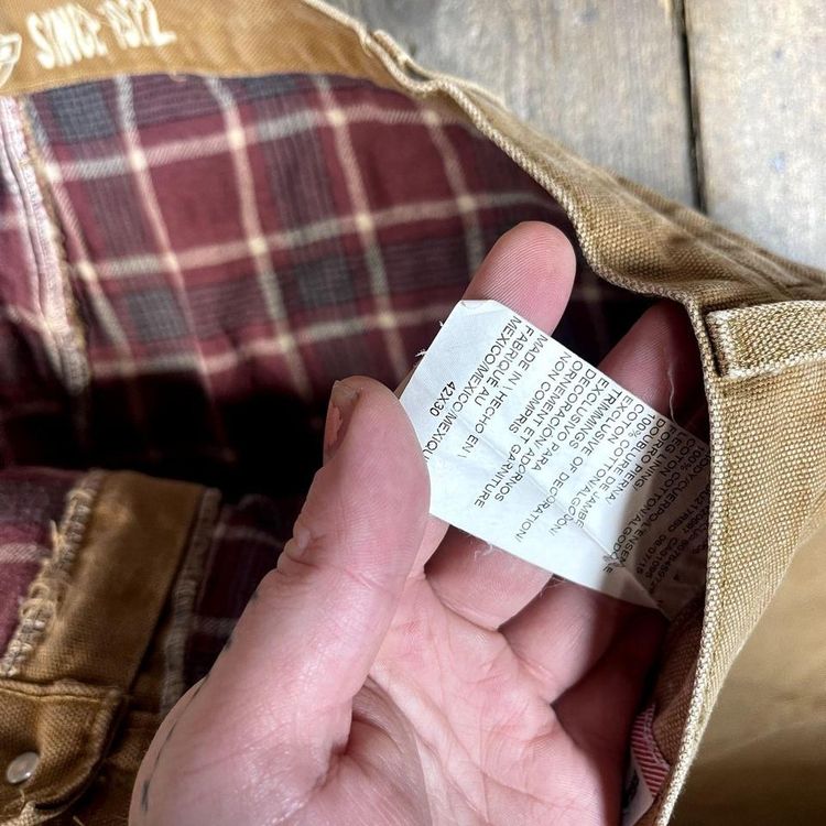 Dickies Trousers Blanket Lined Carpenter Denim Workwear Pants, Tan, Mens 42" image 5