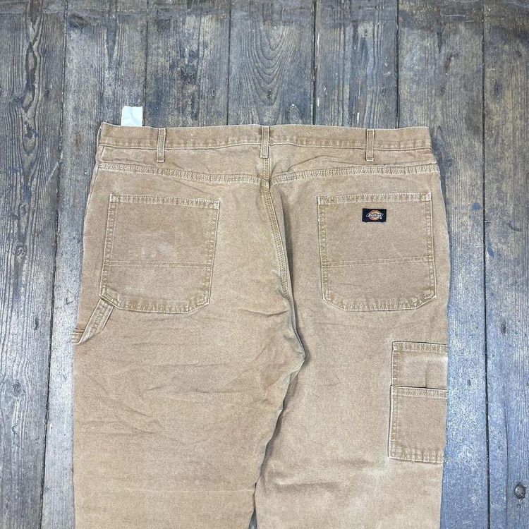 Dickies Trousers Blanket Lined Carpenter Denim Workwear Pants, Tan, Mens 42" image 6
