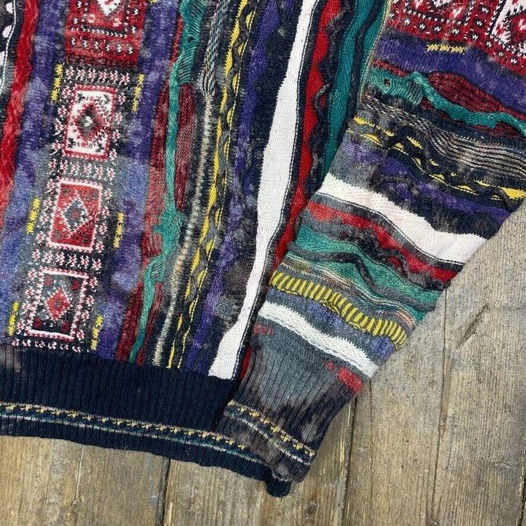 Macaroni Le Collezioni Jumper Cosby Knit Striped Sweater, Multi, Mens Large 5