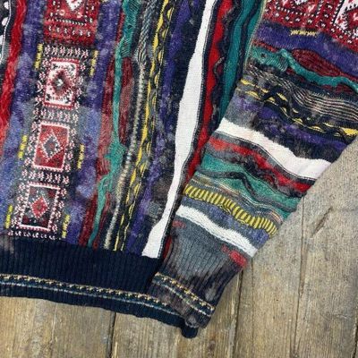 Macaroni Le Collezioni Jumper Cosby Knit Striped Sweater, Multi, Mens Large 5