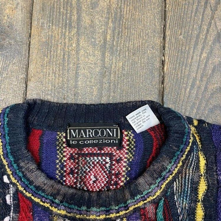 Macaroni Le Collezioni Jumper Cosby Knit Striped Sweater, Multi, Mens Large 8