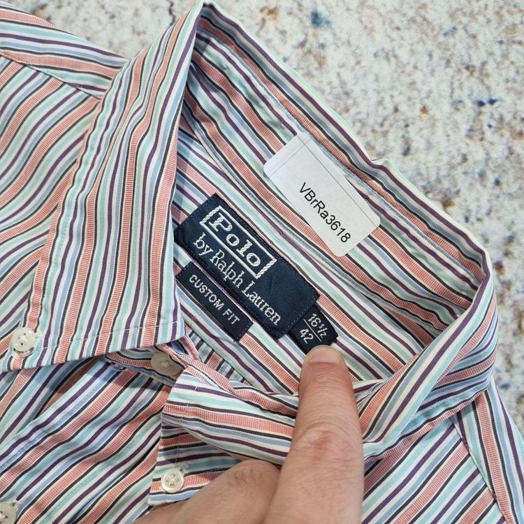 Ralph Lauren OXFORD SHIRT CUSTOM FIT STRIPE - Blue - Size 16.5 42 image 3