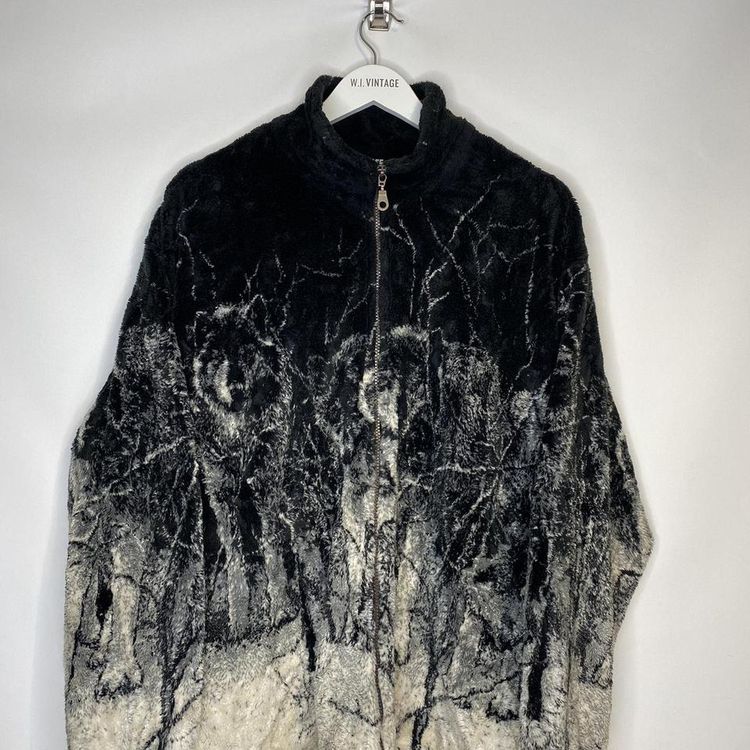 Vintage American Vintage wolf fleece winter ready! Teepee Made in Canada Size Large black and white. Amazing conditio product image