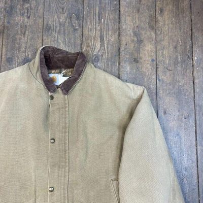 Carhartt Chore Jacket Carpet Lined Full-Zip Cord Collar Coat, Beige, Mens 2XL 2
