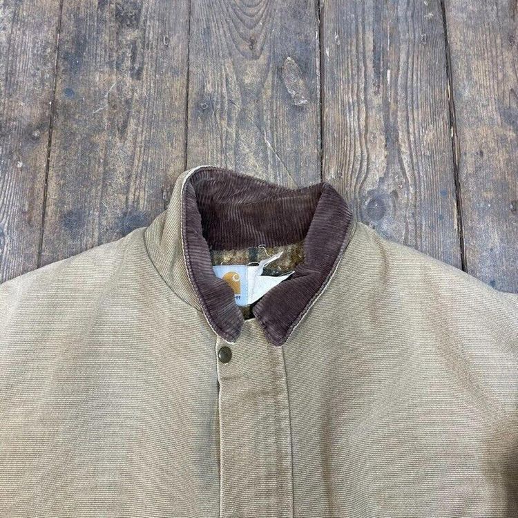 Carhartt Chore Jacket Carpet Lined Full-Zip Cord Collar Coat, Beige, Mens 2XL 6