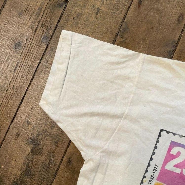 Vintage T-Shirt Elvis Music 90s Graphic Single Stitch Tee, White Mens 2XL 5
