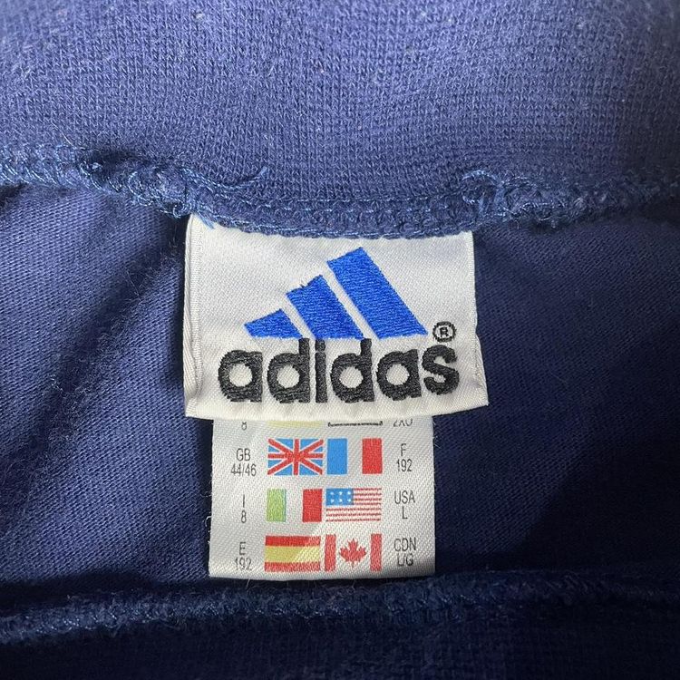 90s Vintage Adidas Embroidered Turtle Neck Long Sleeve Tee Navy Blue Large 4