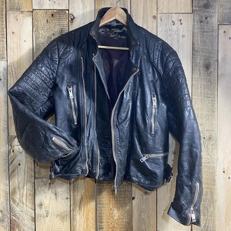 Vintage leather biker jacket