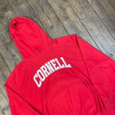 Champion Hoodie Cornwell Pull Over College Sports Sweatshirt, Red, Mens XL 3
