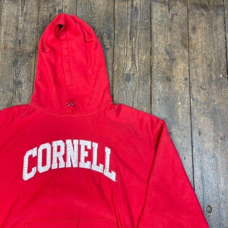 Champion Hoodie Cornwell Pull Over College Sports Sweatshirt, Red, Mens XL 2