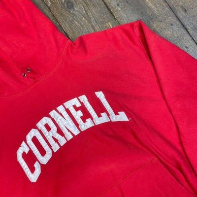 Champion Hoodie Cornwell Pull Over College Sports Sweatshirt, Red, Mens XL 4