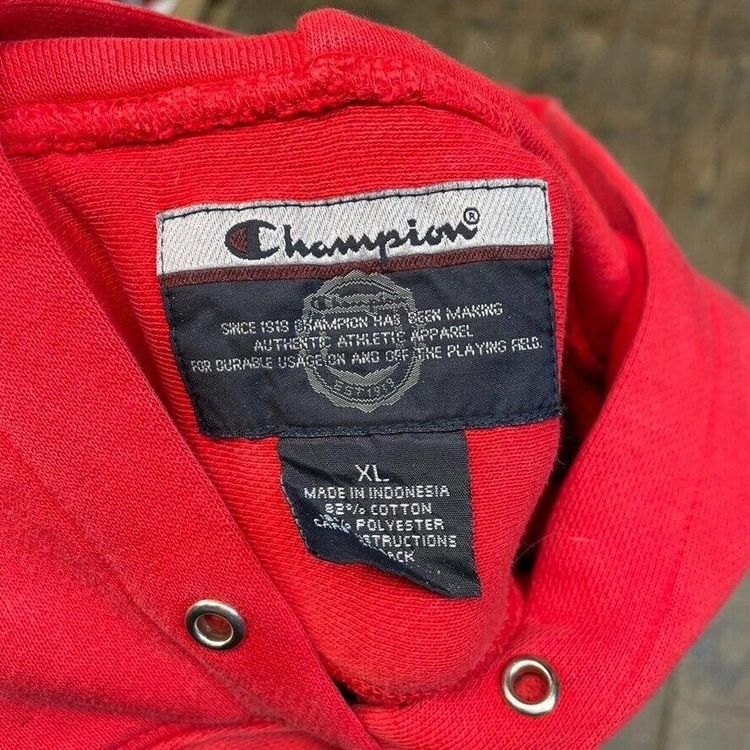 Champion Hoodie Cornwell Pull Over College Sports Sweatshirt, Red, Mens XL 8