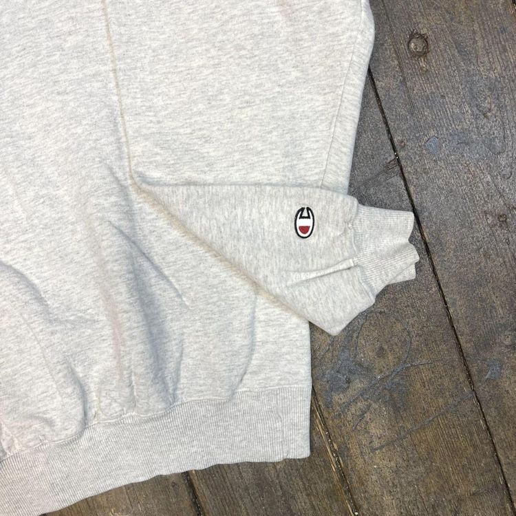 Champion Sweatshirt Pull Over Blank Y2K Sports Jumper, White, Mens XL 4