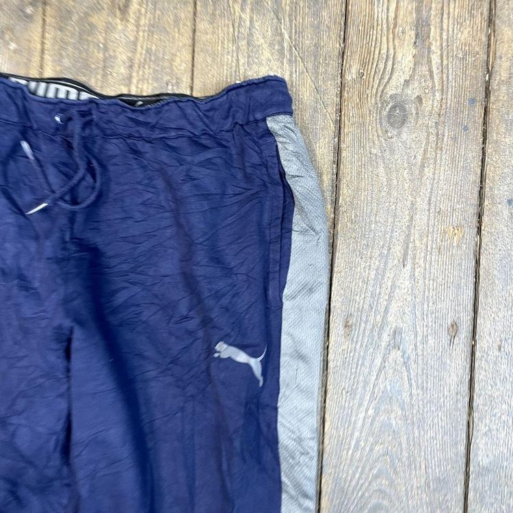 Puma Tracksuit Bottoms Y2K Vintage Sports Joggers, Navy Blue, Mens Medium 4