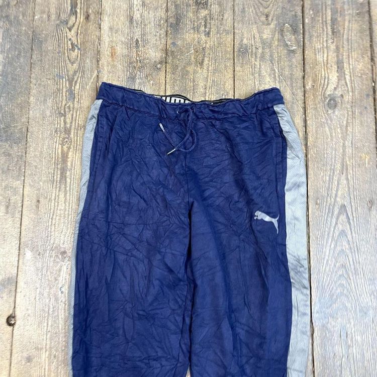 Puma Tracksuit Bottoms Y2K Vintage Sports Joggers, Navy Blue, Mens Medium 3