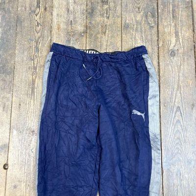 Puma Tracksuit Bottoms Y2K Vintage Sports Joggers, Navy Blue, Mens Medium 3