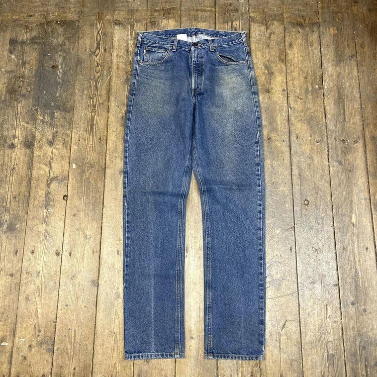 Carhartt Jeans Traditional Fit Carpenter Denim Workwear Trousers, Blue, Mens 34