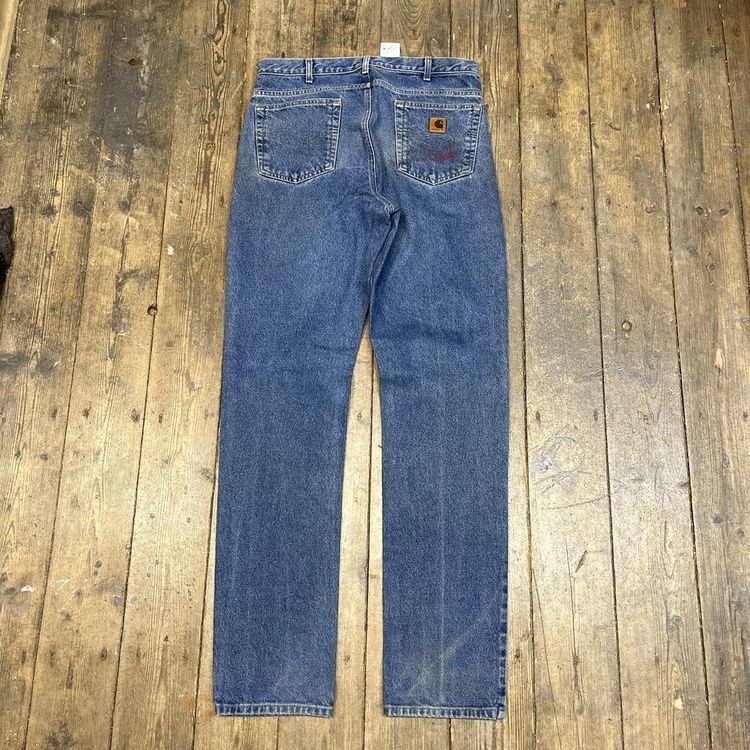 Carhartt Jeans Traditional Fit Carpenter Denim Workwear Trousers, Blue, Mens 34 2