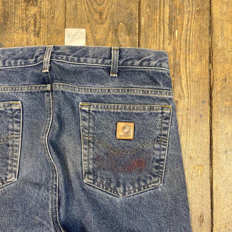 Carhartt Jeans Traditional Fit Carpenter Denim Workwear Trousers, Blue, Mens 34 6