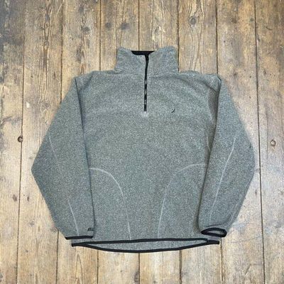 Nautica Fleece Y2K Vintage Half-Zip Outdoor Jacket, Dark Grey, Mens Medium 1