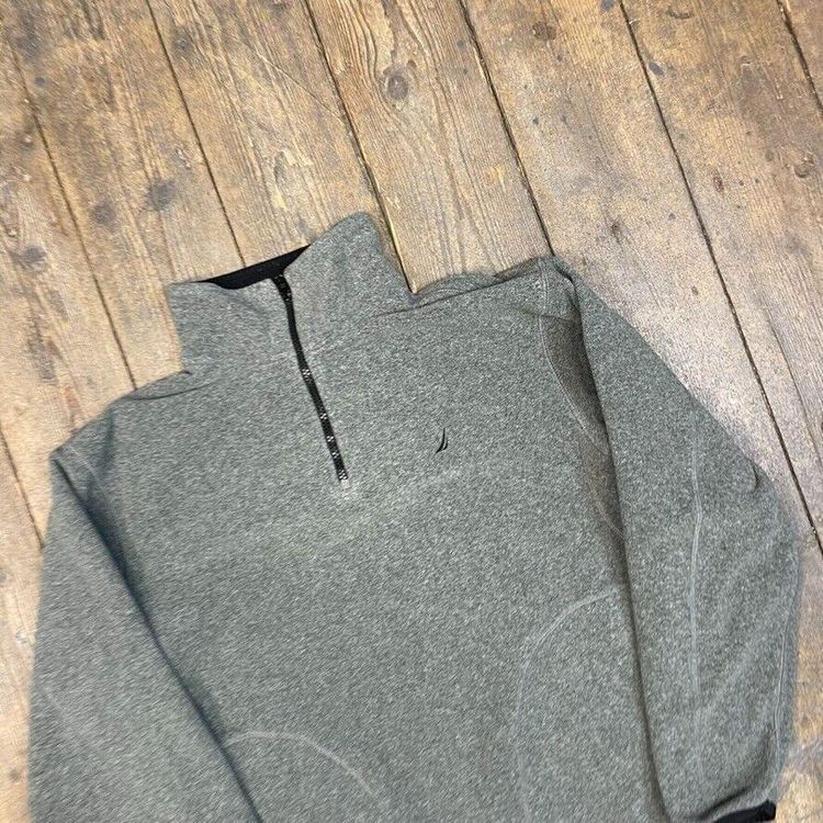 Nautica Fleece Y2K Vintage Half-Zip Outdoor Jacket, Dark Grey, Mens Medium 3
