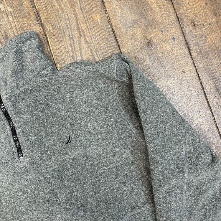 Nautica Fleece Y2K Vintage Half-Zip Outdoor Jacket, Dark Grey, Mens Medium 4
