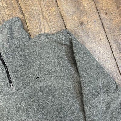 Nautica Fleece Y2K Vintage Half-Zip Outdoor Jacket, Dark Grey, Mens Medium 4