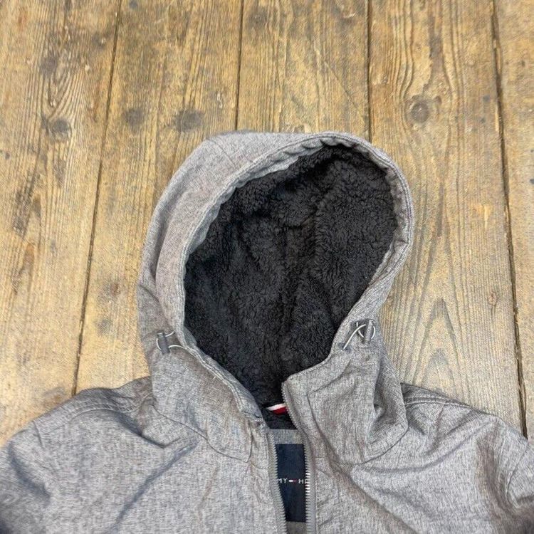 Tommy Hilfiger Rain Coat Y2K Sherpa Lined Full Zip Jacket, Grey, Mens Small image 7