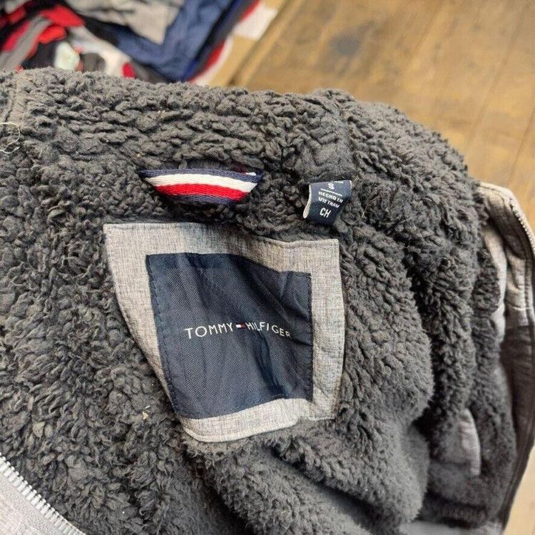 Tommy Hilfiger Rain Coat Y2K Sherpa Lined Full Zip Jacket, Grey, Mens Small image 8