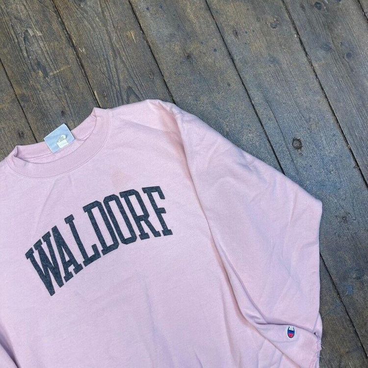 Champion Sweatshirt Spellout Y2K Sports Jumper, Pink, Womens XL 3