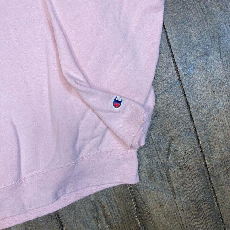 Champion Sweatshirt Spellout Y2K Sports Jumper, Pink, Womens XL 4