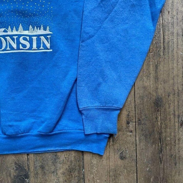 Wisconsin Y2K Pull Over Sports College Sweatshirt, Blue, Womens Large 4
