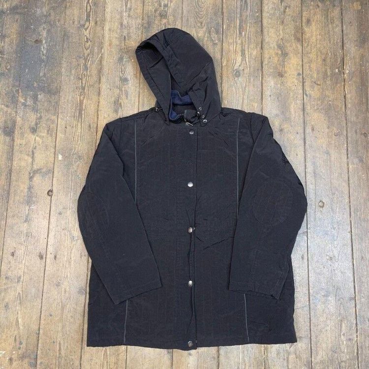 Nautica Parka Jacket Full Zip Vintage Rain Coat, Black, Womens XL image 1