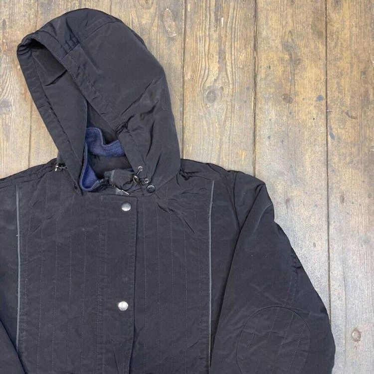 Nautica Parka Jacket Full Zip Vintage Rain Coat, Black, Womens XL image 2