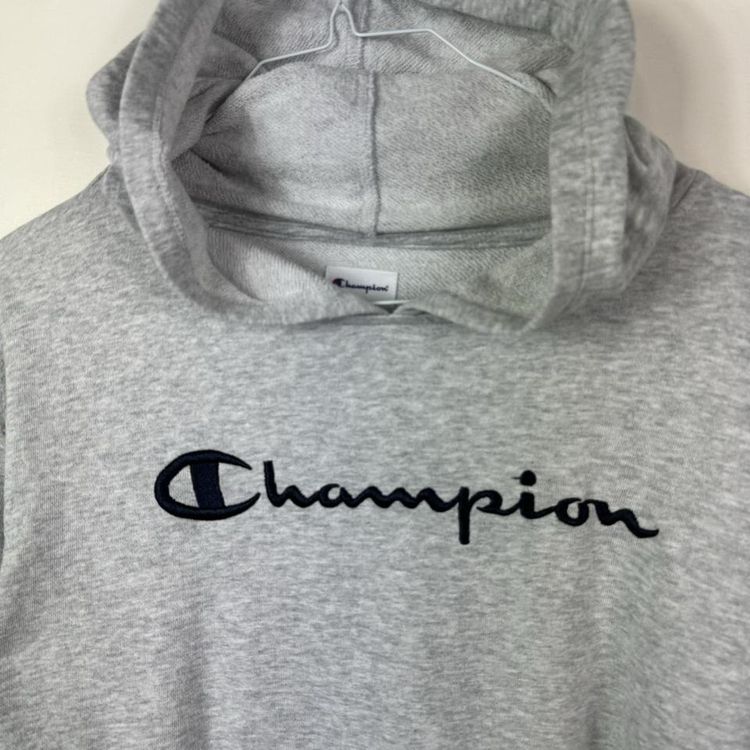 Champion spellout hoodie grey image 2