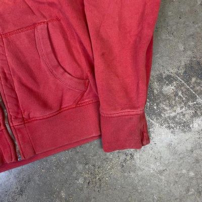Ralph Lauren Polo Hoodie Vintage Y2K Full-Zip Sweatshirt, Pink Red, Mens Medium 4