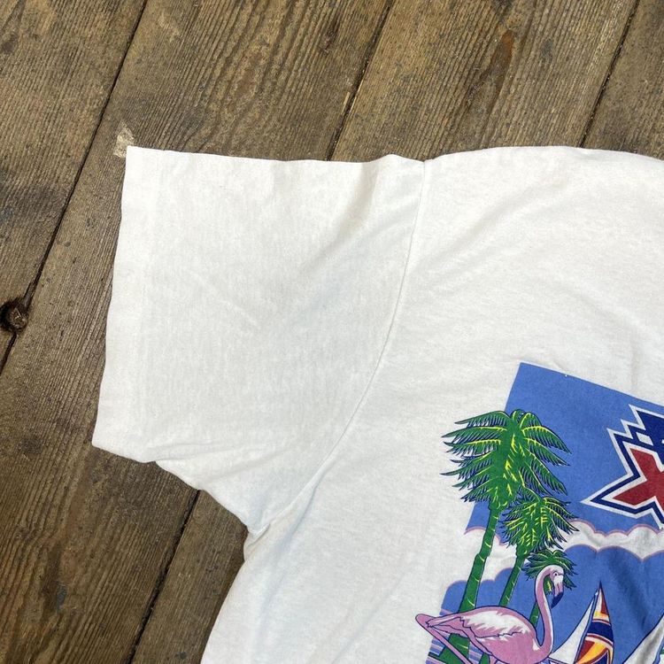 NFL Super bowl T-Shirt FLorida USA Graphic 80s Sports Tee, White, Mens XL 5