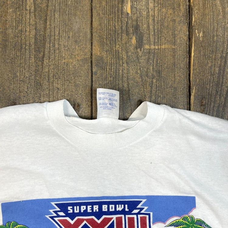 NFL Super bowl T-Shirt FLorida USA Graphic 80s Sports Tee, White, Mens XL 6
